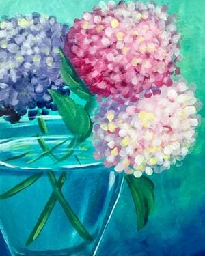 Happy Hydrangeas - Paint Nite event in Nepean, ON