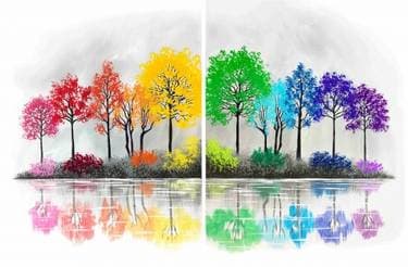 Lake Of Colorful Reflection Partner Painting - Paint Nite event in Sandy , UT