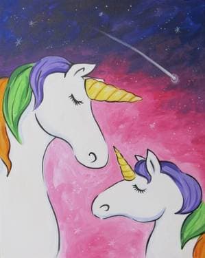 Mother and Daughter Unicorn - Paint Nite event in Moline, IL