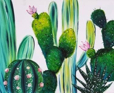 Summer Cacti - Paint and sip event at Eureka in REDLANDS, CA - PaintNite.com