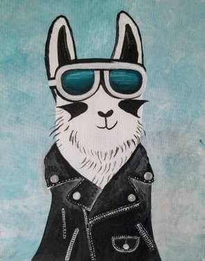 Bikorama Llama - Paint Nite event in Pasadena , CA
