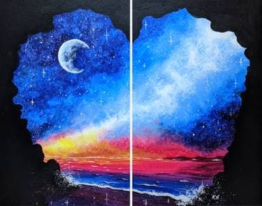 Galaxy Cove Partner Painting - Paint Nite event in Moline, IL