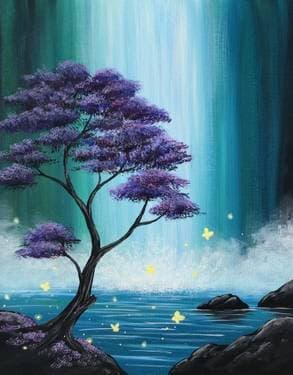 Butterfly Falls - Paint and sip event at Warm Belly Farm and Garden Center in Cottage Grove , WI - PaintNite.com