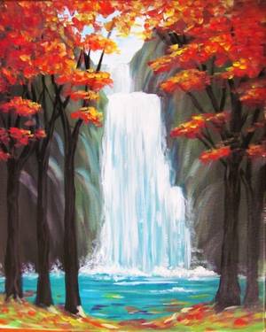 Waterfalls in Autumn Painting Event in Ahwatukee Arizona — Painting