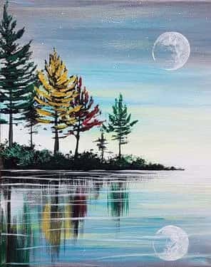 Fall Moon Reflection
