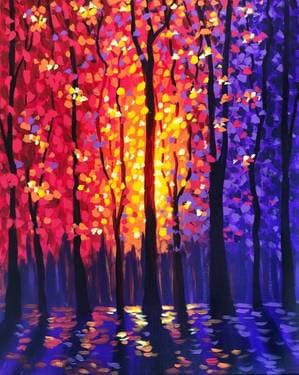 Shimmering Forest - Paint and sip event at Old Spaghetti Factory in Duarte, CA - PaintNite.com