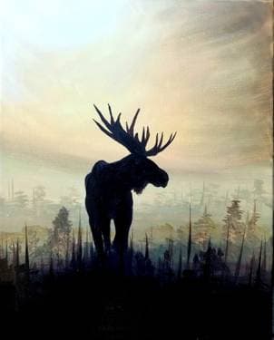 Misty Morning Moose - Paint Nite event in Orleans, ON