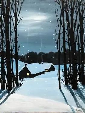 A Cold Winter's Night at Fox and Fiddle - Danforth — Painting