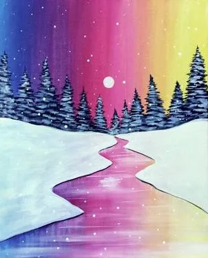 "Colorful Winter" — Painting