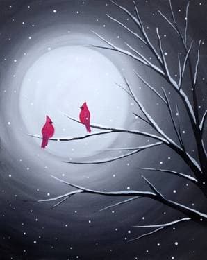 Cardinal Moon - Paint and sip event at The Exchange Brewery in Niagara-On-The-Lake, ON - PaintNite.com