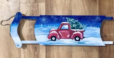 Red Christmas Truck - Paint Nite event in Saskatoon, SK