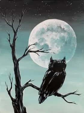 Full Moon Owl Silhouette