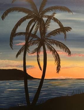 Twilight Palm - Paint Nite event in Duarte, CA