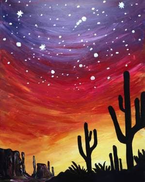 Luminous Wild Desert - Paint Nite event in Gold Canyon, AZ