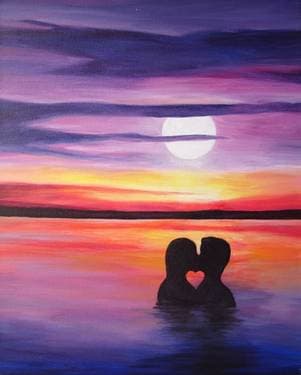 Swimming in Romance - Paint Nite event in Sonoma, CA