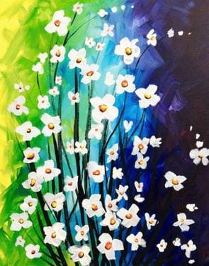 Garden of White at Twilight - Paint Nite event in Edmonton, AB