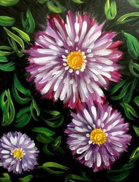 Purple Fantasy Flowers II - Paint Nite event in Edmonton, AB