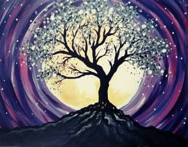 Purple Twilight Tree - Paint Nite event in Edmonton, AB