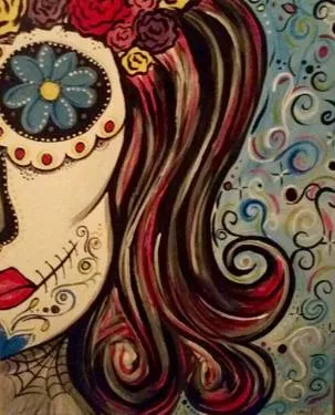 Flower Skull Beauty at Wild Wing Woodside Square — Painting