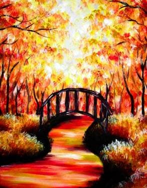 Bridge Under The Autumn Forest - Paint Nite event in Simcoe, ON