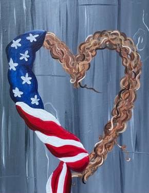 Patriotic Heart Wreath - Paint Nite event in Chesterfield, MO
