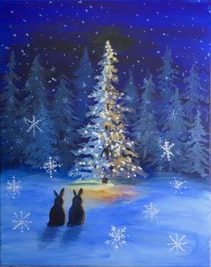 Oh Snowy Night - Paint Nite event in San Jose, CA