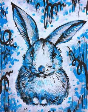 "Bunny Blue" - Paint Nite event in Sacramento, CA