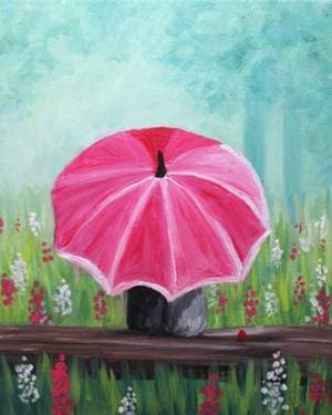 Springtime Beneath the Umbrella - Paint Nite event in Pasadena , CA