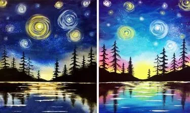 Starry Lake Partner Painting at JoseSanDance — Painting