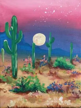Pink Desert Nightfall at St. Louis Bar & Grill — Painting