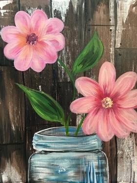 Barn Door Blossoms — Painting