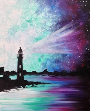 Galaxy Lighthouse III - Paint Nite event in Sonoma, CA