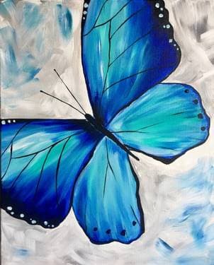 Blue Butterfly, Spread Your Wings and Fly - Paint Nite event in Burlington, ON