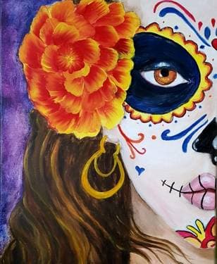 Day of the Dead Calavera "Sugar Skull" - Paint Nite event in Sweetwater, TN