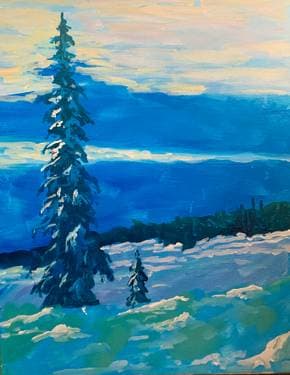 Franz Johnston - Winter Pines - Paint Nite event in Los Angeles , CA