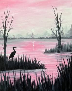 Pink Marsh Morning - Paint Nite event in Sandy , UT