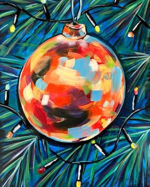 Colorful Christmas Ornament - Paint Nite event in St Albert, AB