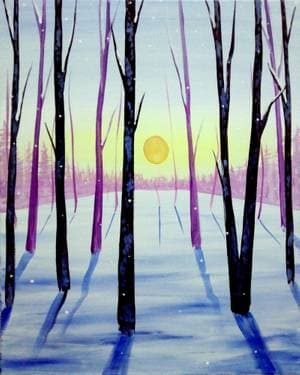 Glow of Winter - Paint Nite event in Toronto, ON