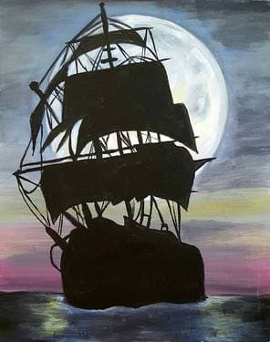 Pirate Ship Moonilght - Paint Nite event in Mesa, AZ
