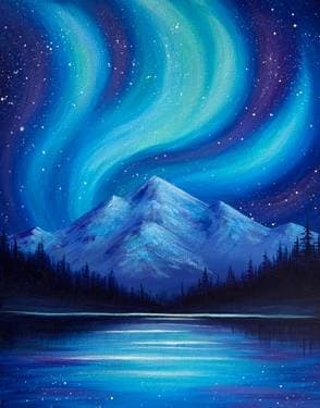 Bright Lights, Big Mountains - Paint Nite event in Markham, ON