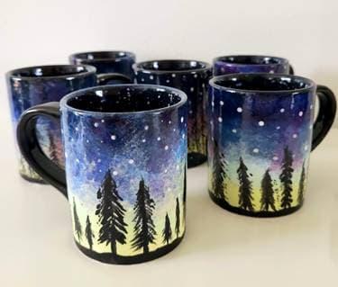 Aurora Borealis Ceramic Coffee Mug - Paint Nite event in SURPRISE, AZ