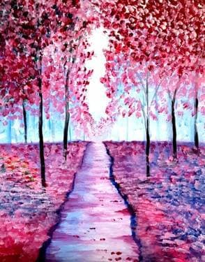 Pathway Through Spring - Paint Nite event in Oakville, ON