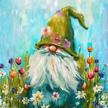 Flower Gathering Gnome - Paint Nite event in Claremont, CA