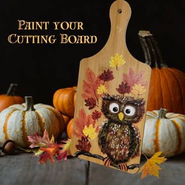 Autumn Owl - Cutting Board Painting - Paint Nite event in Upland, CA