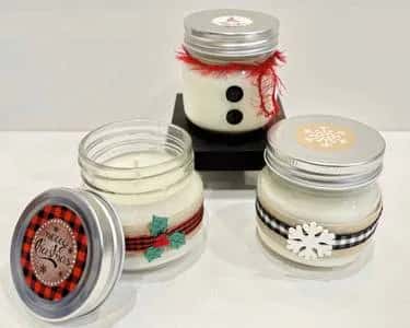 Winter Holiday Jar Candle Trio