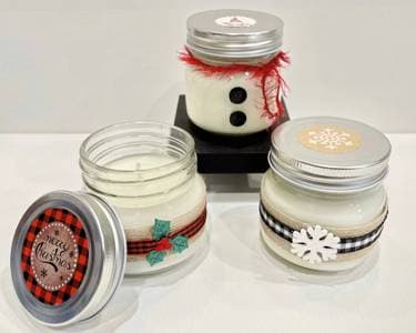 Winter Holiday Jar Candle Trio - Paint Nite event in Worcester, MA