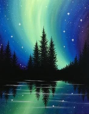 Bright Northern Night - Paint Nite event in Edmonton, AB