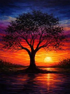 Evening Reflection — Painting