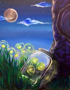 Magic Summer Skies & Fireflies - Paint Nite event in Chico, CA