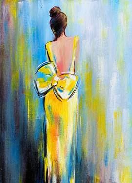 Girl in a Yellow Dress - Paint Nite event in Mont-Royal, QC